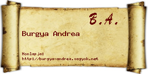 Burgya Andrea névjegykártya