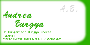 andrea burgya business card